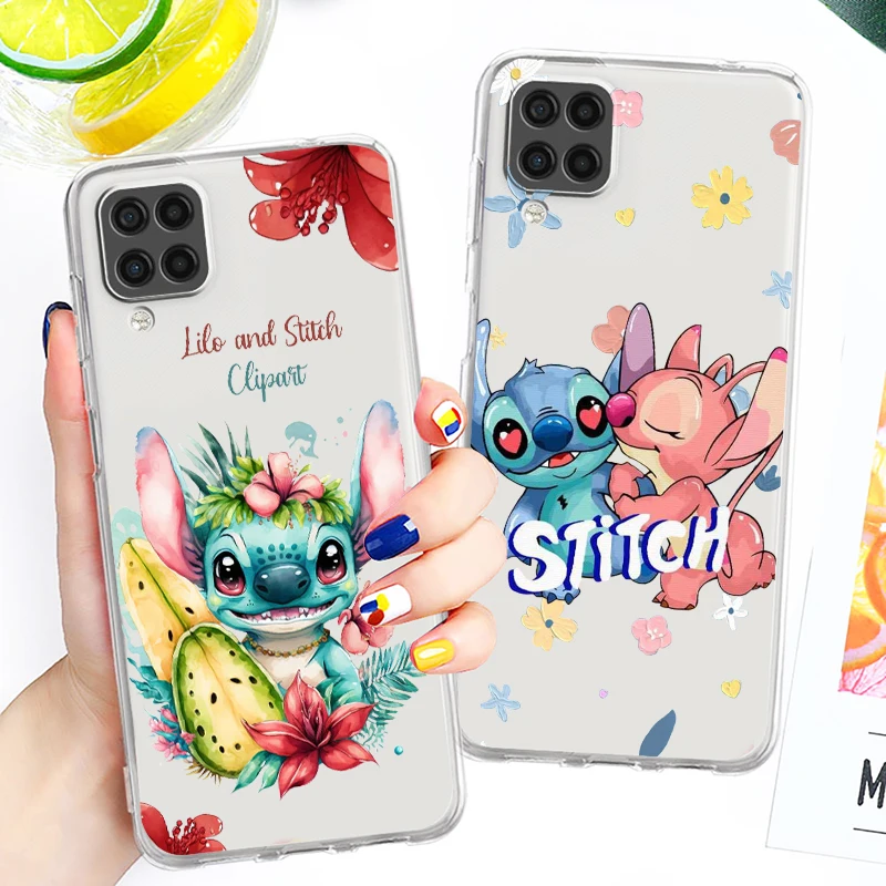 

Stitch Cute Ohana For Samsung Galaxy A04 A04E A42 A12 A02S A91 A81 A71 A51 A41 A31 A21 Soft Transparent Phone Case Coque Capa