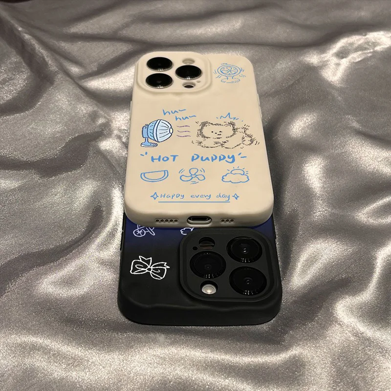 Чехол для телефона с вентилятором Gourde Funny Cute Case Cat Dog Iphone 16 15 14 13 12 11 Pro Max IP 7 8 Plus Iphon X XS