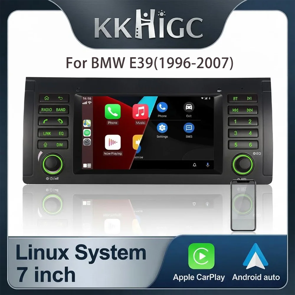 Фото Автомагнитола на Linux для BMW E39 5 Series X5 M5 1996-2007 с беспроводным CarPlay, Android Auto, DSP, сохранение функций OEM iDrive, Plug and Play №1