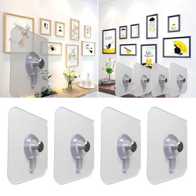 10 pcs punch-free non-marking strong adhesive screw stickers wall picture hook invisible traceless hardwall drywall