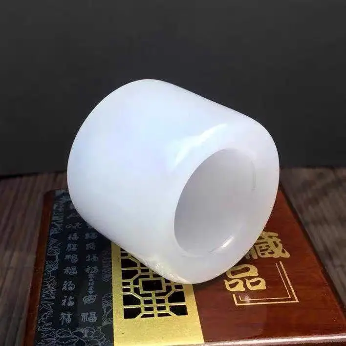 Натуральные 100% натуральные белые нефритовые кольца ювелирные изделия кольцо с