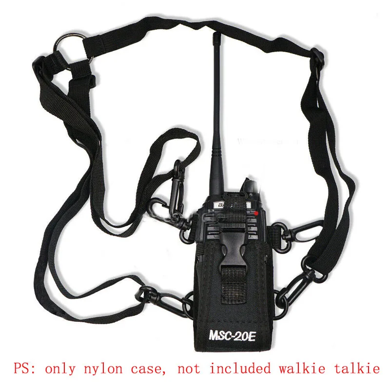 Msc-20E Nylon Pouch Bag Carry Case Per Baofeng Uv-5R Uv-82 Uv-Xr Uv-9R Plus Yaesu Tyt Wouxun Mototrola Gp338 Radio Walkie Talkie