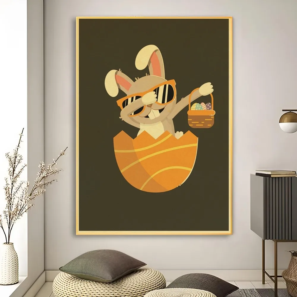 Пасхальный постер в виде кролика настенная схема принты и плакаты стикеры стиле