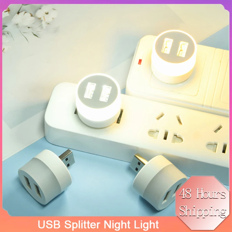 

LED USB Plug Night Light Portable Disk Lamp 5V Reading Lamps Mini Book Lights Power Bank Powered Outdoor Camping Bulb Lighting