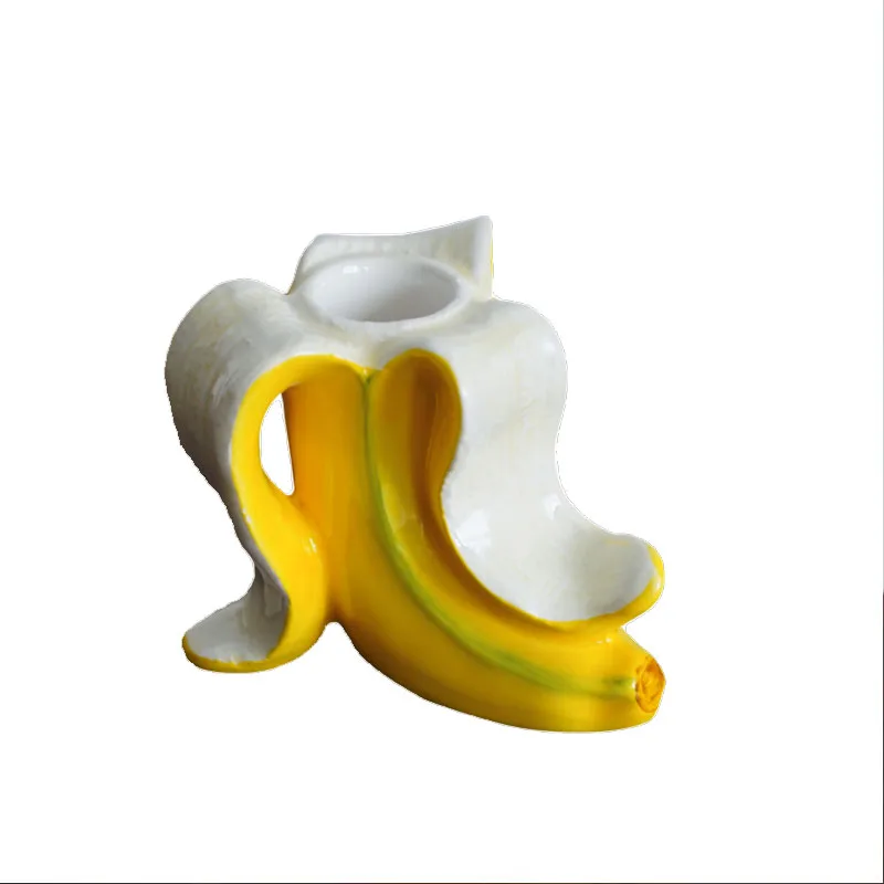 Европейский стиль ручная роспись в форме банана керамический подсвечник