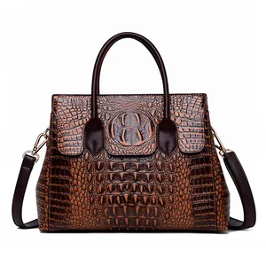 women handbag genuine leather bags women crocodile luxury handbags women bags designer crossbody bags female retro tote handbags free global shipping