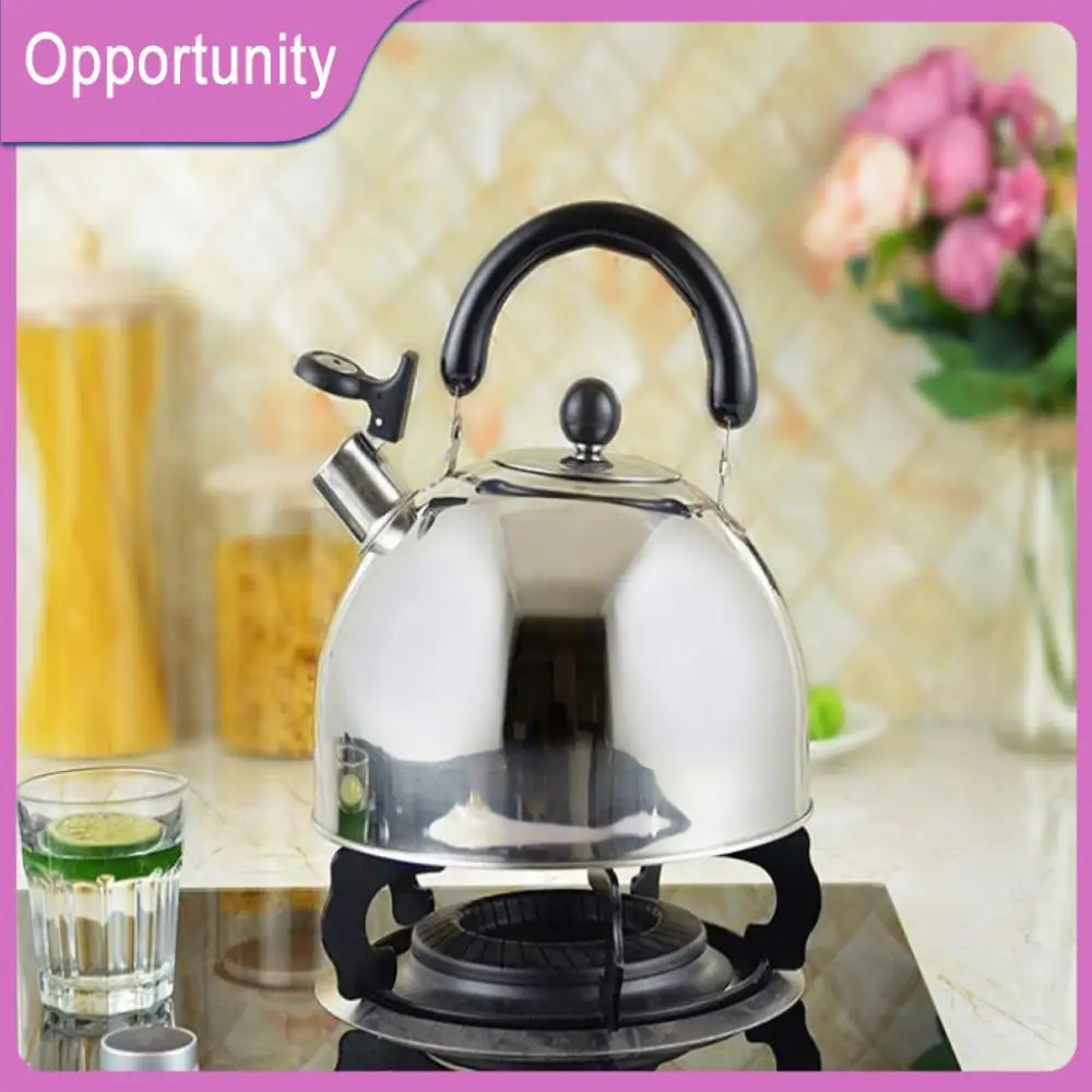 

2L Thick Stainless Steel Induction Cooker Special Flat Bottom Sounding Kettle Hemisphere Type Whistling Kettle Camping Tea Hot