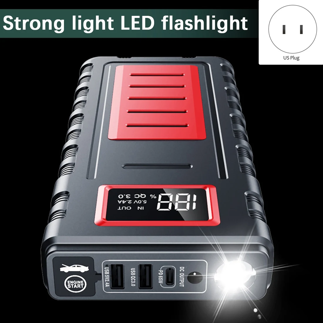 

Пусковое устройство для автомобиля, 12000 мАч, внешний аккумулятор, зарядное устройство для автомобильного аккумулятора, внешний Автомобильный аварийный бустер, пусковое устройство для автомобилей, вилка стандарта США