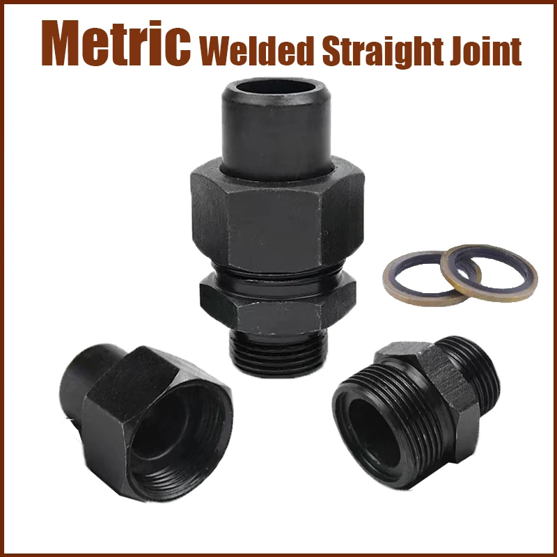 

Hydraulic Carbon Steel Transition Joint Straight High Pressure Oil Pipe Joint Metric Thread Connection Fittings Caliber 6~28mm