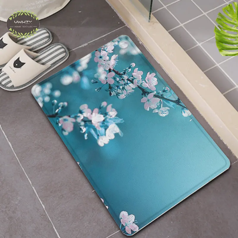 

Blue Orchid Floor Carpet Home Decoration Kids Bedroom Balcony Rug Flannel Bathroom Door Mat Entrance Indoor Outdoor Carpets