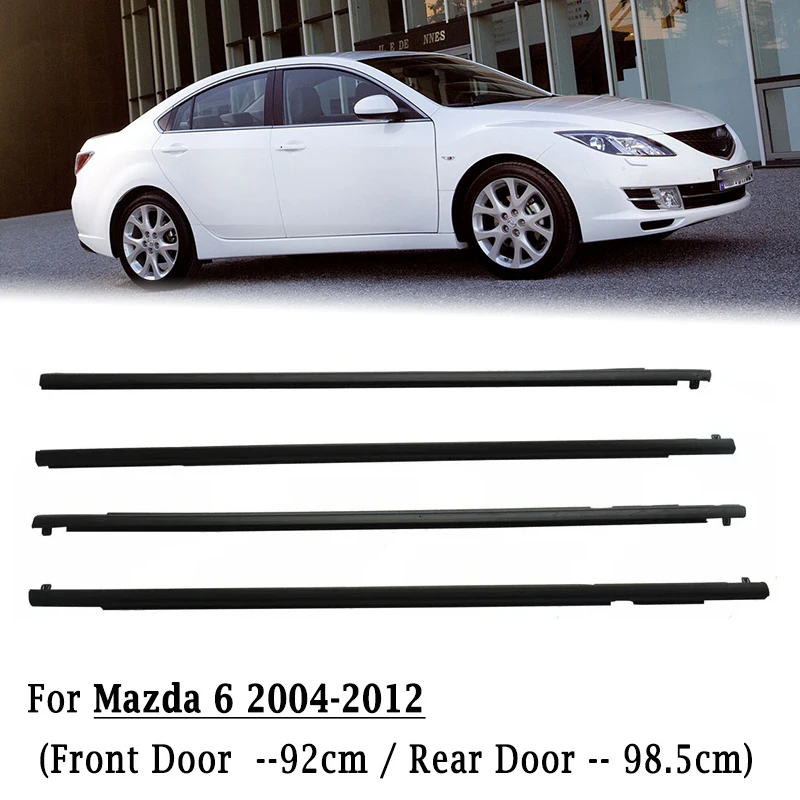 

4 шт. уплотнитель оконного стекла для Mazda 6 2004-2012 для Mazda 3 BK седан 2004-2009 уплотнительные ленты отделка внешние уплотнительные ремни