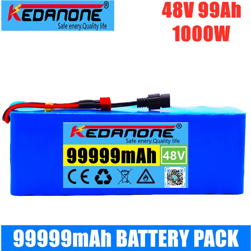 

Genuine 48v lithium ion battery 48v 99Ah 1000w 13S3P Lithium ion Battery Pack For 54.6v E-bike Electric bicycle Scooter with BMS
