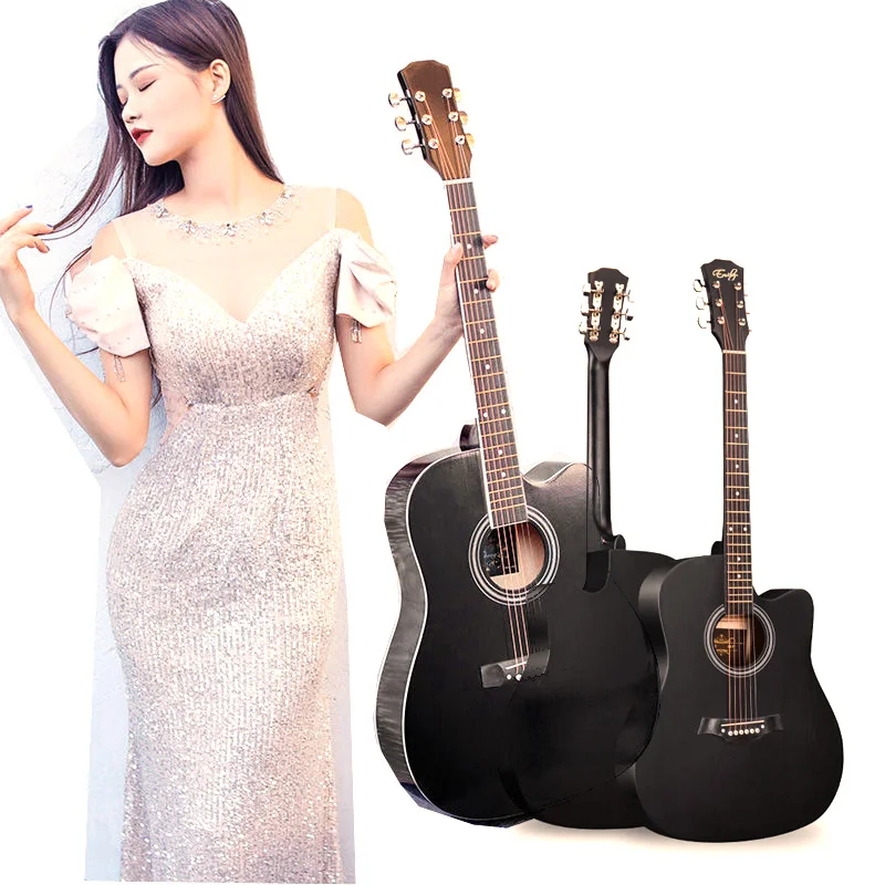 

Деревянная гитара для начинающих, 38 дюймов, народная, 41 дюйм, одинарная, для взрослых, студентов, для мужчин и женщин, знакомство с новичками, ...