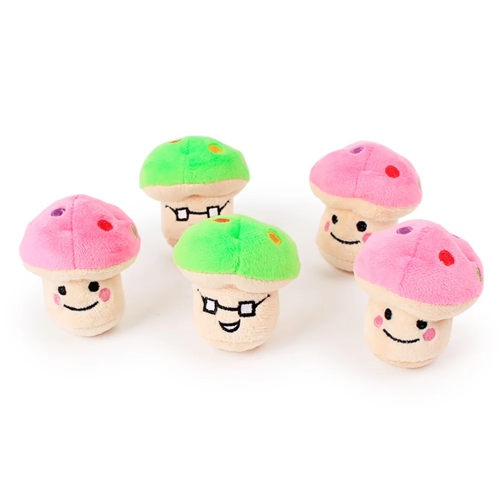 

Toys Dog Puppy Squeaky Chew Plush Sound Training Pet Toy Cats Biting Mushroom Interactivedogs