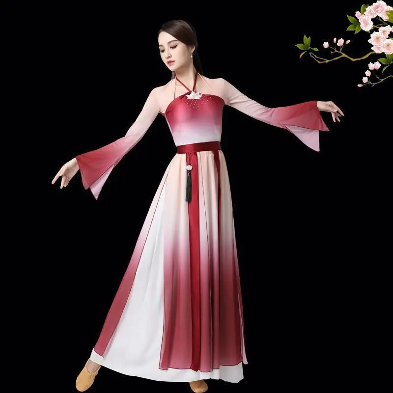 Одежда для классических танцев женская марлевая одежда с рифмами тела в