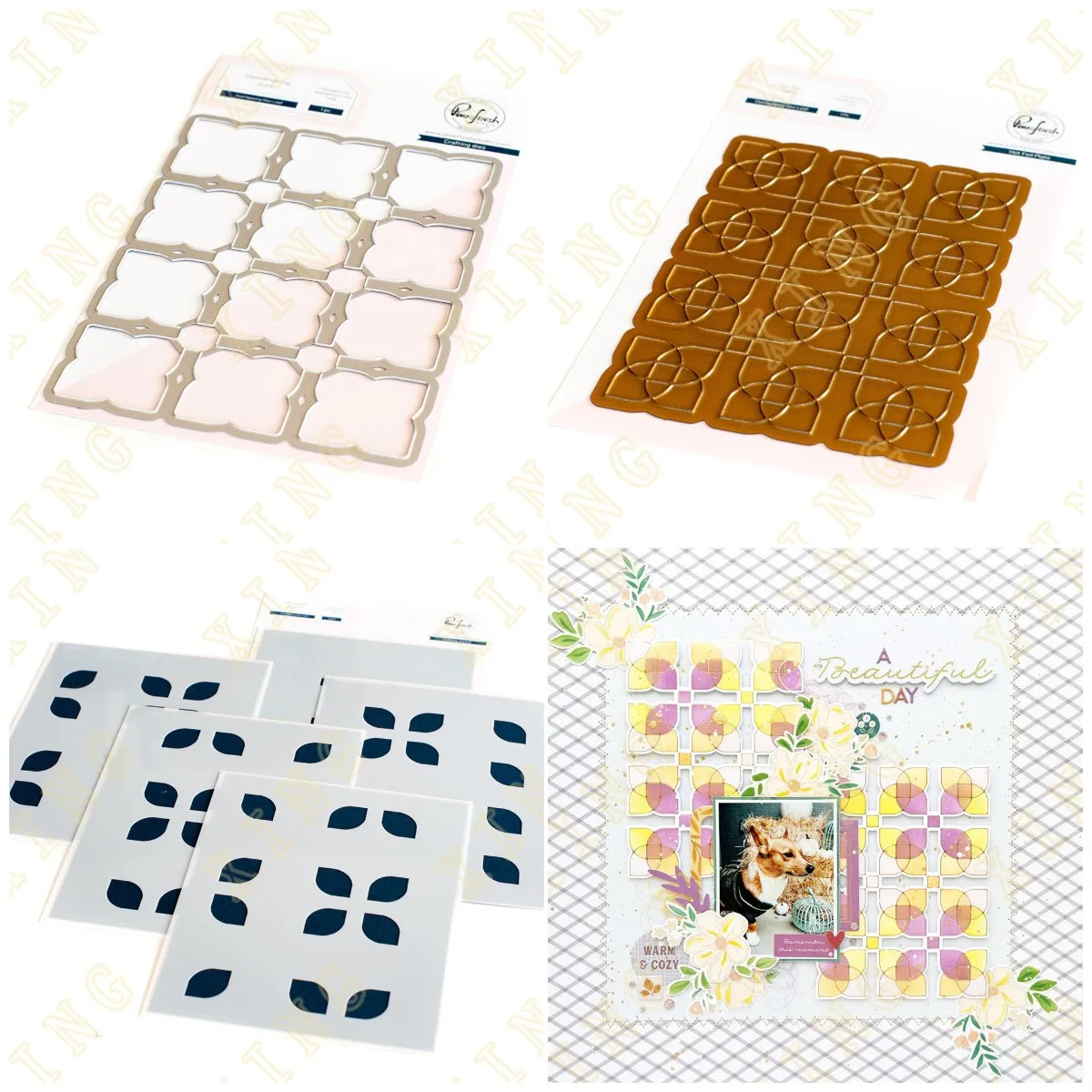 

New Arrival Overlapping Geo Leaf Metal Cutting Dies Stencil Hot Foil Scrapbook Diary Decoration Embossing Template Diy Handmade