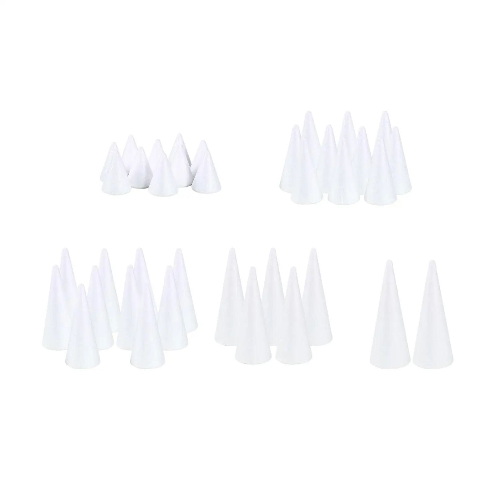 White Cone Shape Foam DIY craft Project Educational Holiday Party Accessory