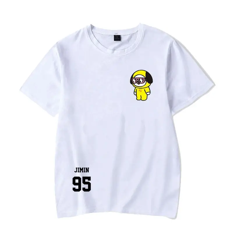 

LINE BT21 Cartoon T-Shirt Kawaii Lover Fashion Print Anime Peripherals Cotton Short Sleeve Student Summer Casual Sports Apparel