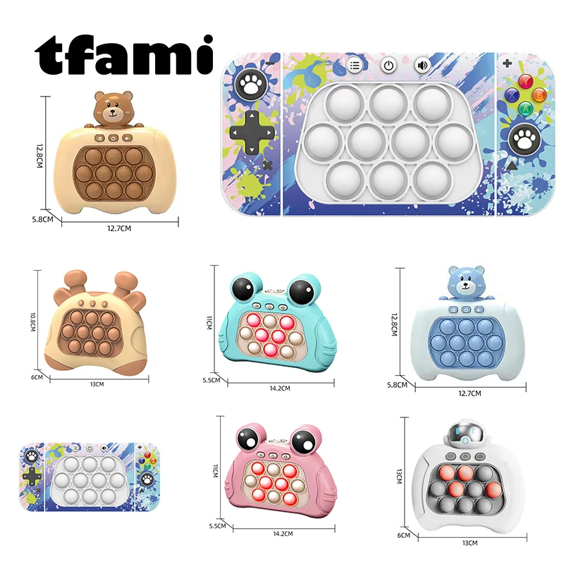 

TFAMI Quick Push Game Pop Popsocket Electronic Pushit Pro Super Bubble Pop Game Light Push Up Poplight Antistress Fidget Toys