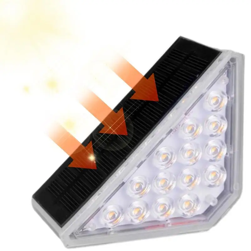 

LED Outdoor Solar Light Step Lamp Lens Design Bright IP68 Waterproof Anti-theft Stair Light Decor Lighting For Garden Deck