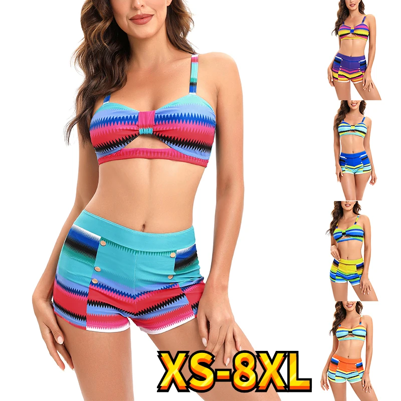 Sexy Print Swimwear Women Bikini 2022 Plus Size Swimsuit Female Biquini Brazilian Bikini Set Beachwear Bathing Suit Swimming 8XL