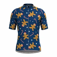 2022 team mens christmas candy cane gingerbread man cycling jersey