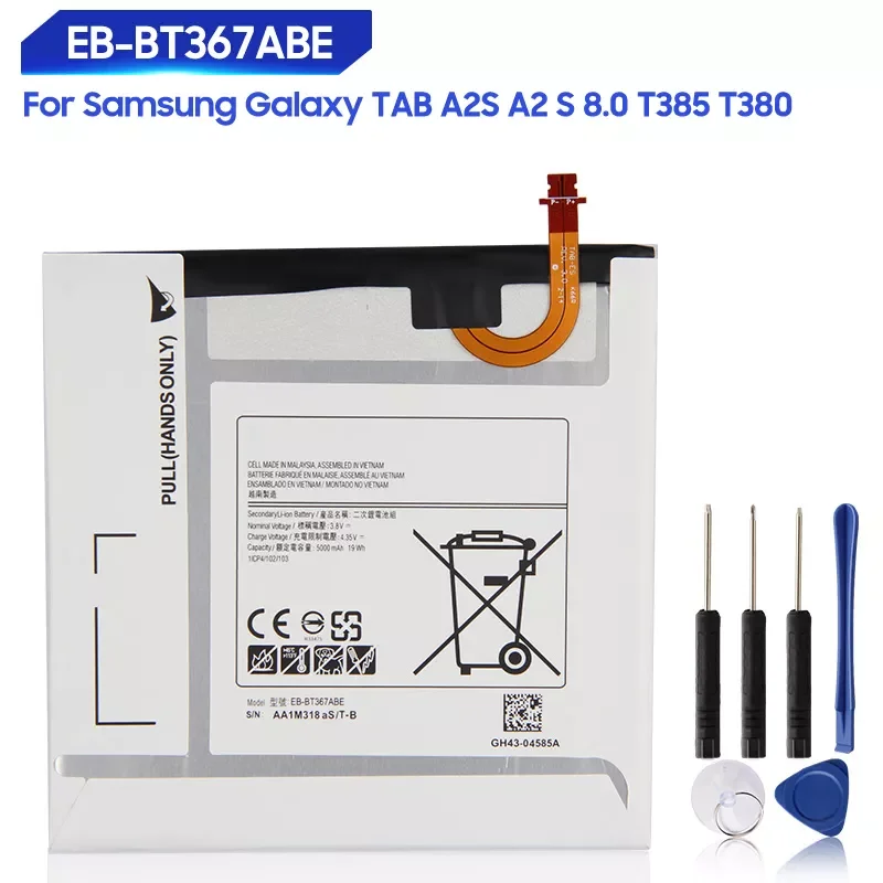 

NEW2023 Replacement Battery For Samsung 2017 Edition Galaxy Tab A2 S 8.0 T380 T385 EB-BT367ABA EB-BT367ABE 5000mAh