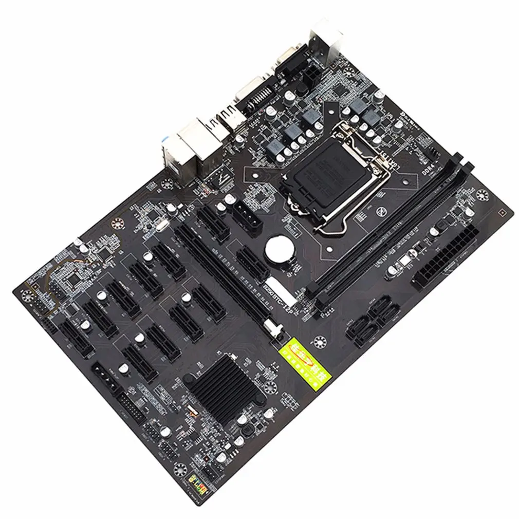 Материнская плата B250 для майнинга, материнская плата 12 GPU для майнинга биткоина, криптоэтериума, JW B250P B250-BTC PRO DDR4 LGA 1151, SATA3.0, поддержка VGA