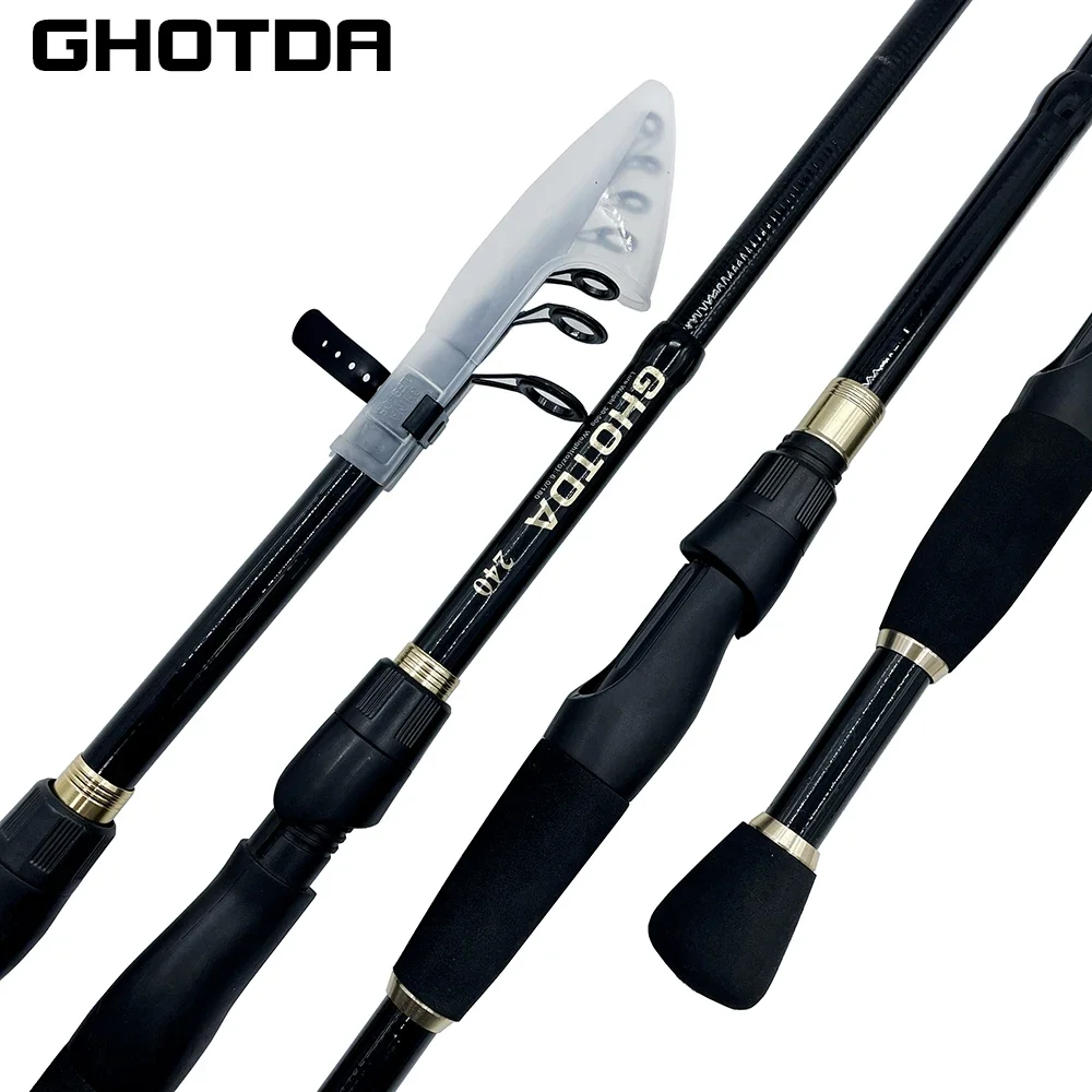 

1.6-2.4m Telescopic Fishing Rods Ultralight Weight Spinning Casting Carbon Pole Fishing Accessories Caña De Pescar Lure 10-30g