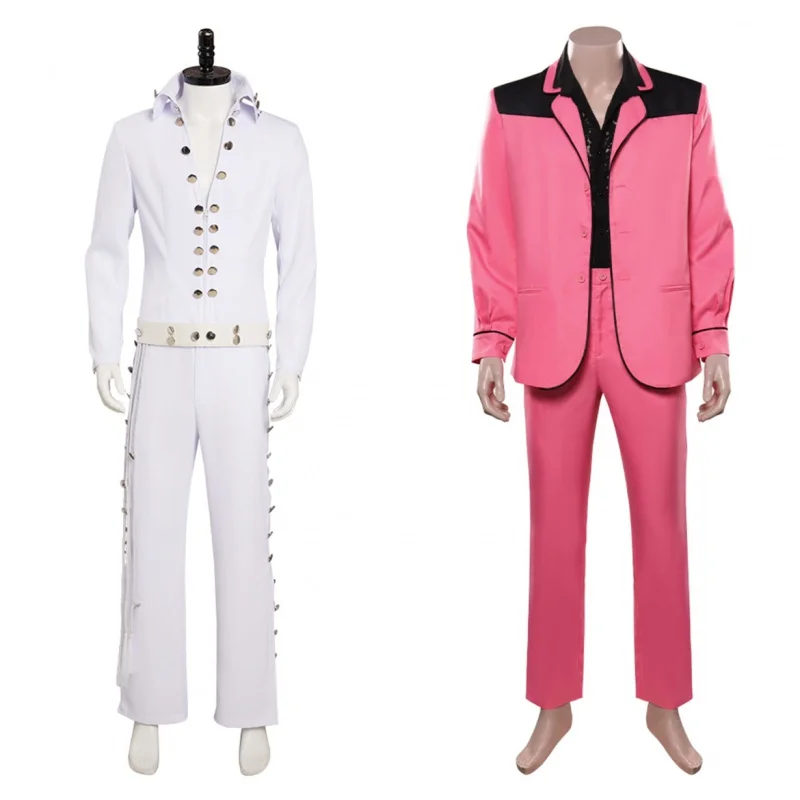 

Presley Cosplay Costume Shirt Coat Pants Red White Outfits Halloween Carnival Suit