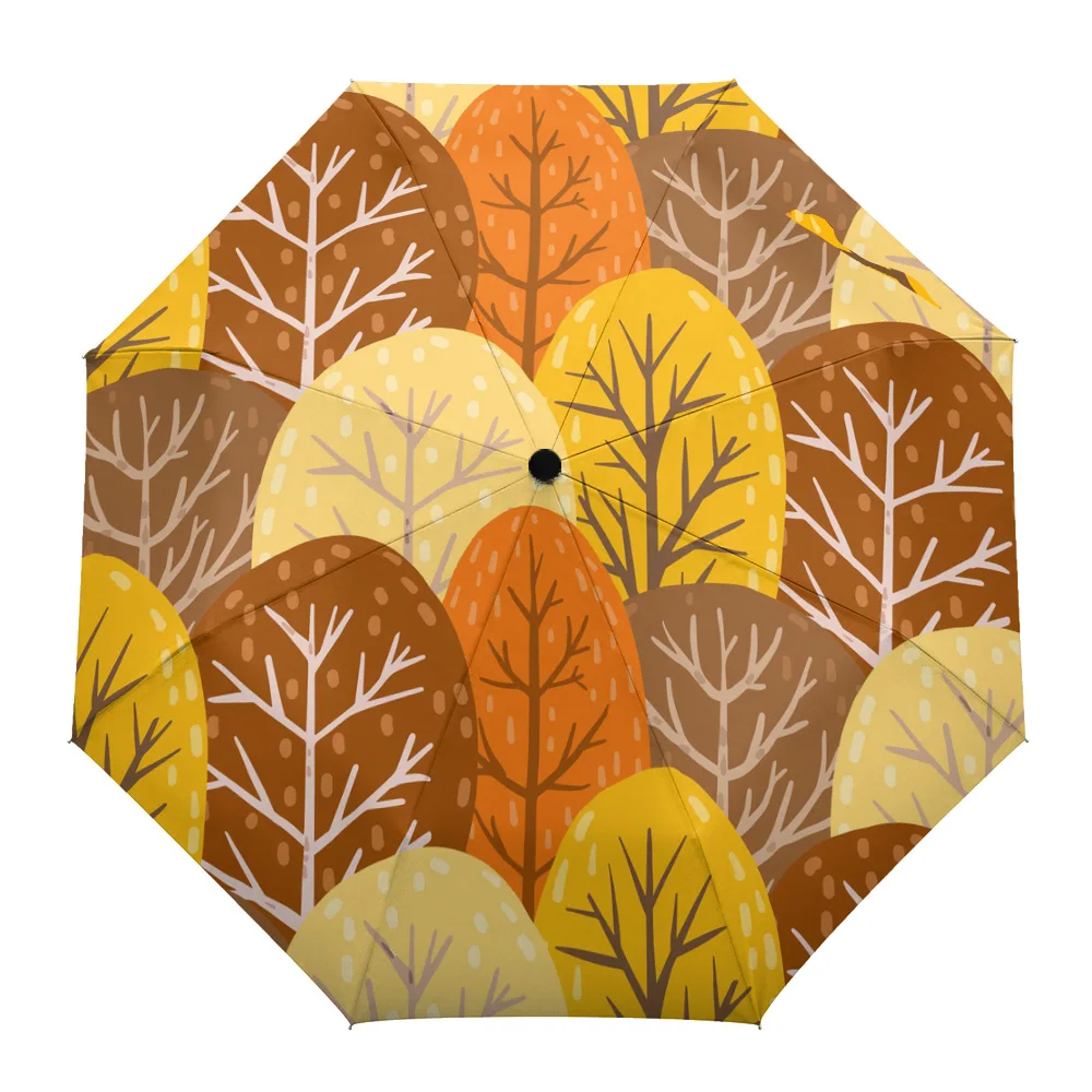 

Осенний Зонт с фигуркой из леса, полностью автоматический зонт, восьмижильный зонт, складной зонт от дождя, для улицы