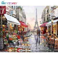 gatyztory pictures by number landscape kits home decor diy painting by numbers street drawing on canvas handpainted art gift