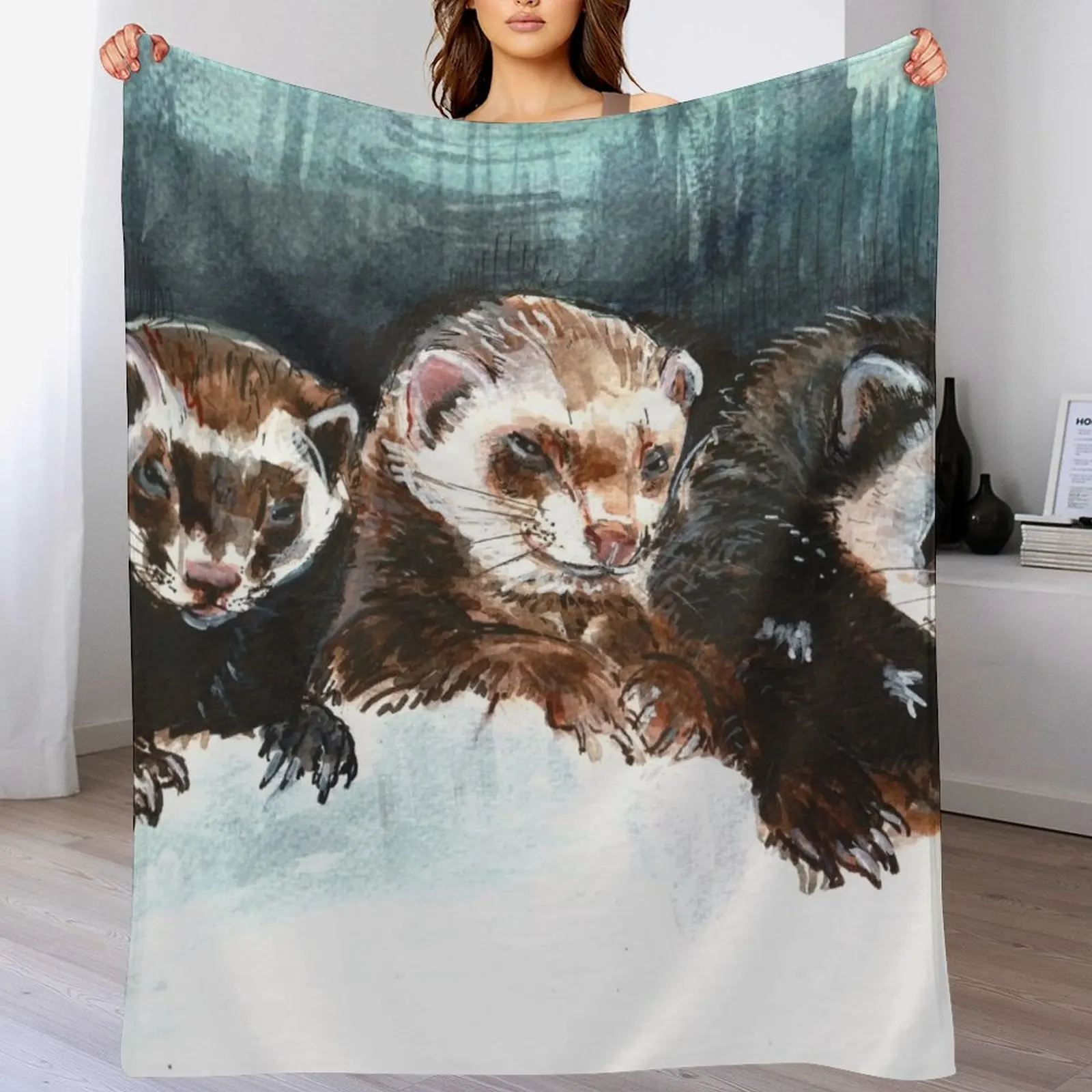 Three Sleepy Ferrets тяжелое одеяло для сна диван декоративные диваны одеяла из