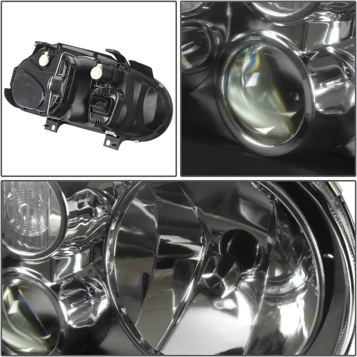 Sulinso 2 шт. для Volkswagen Golf GTI MK4 [глянцевый черный] гало проектор аксессуары фар