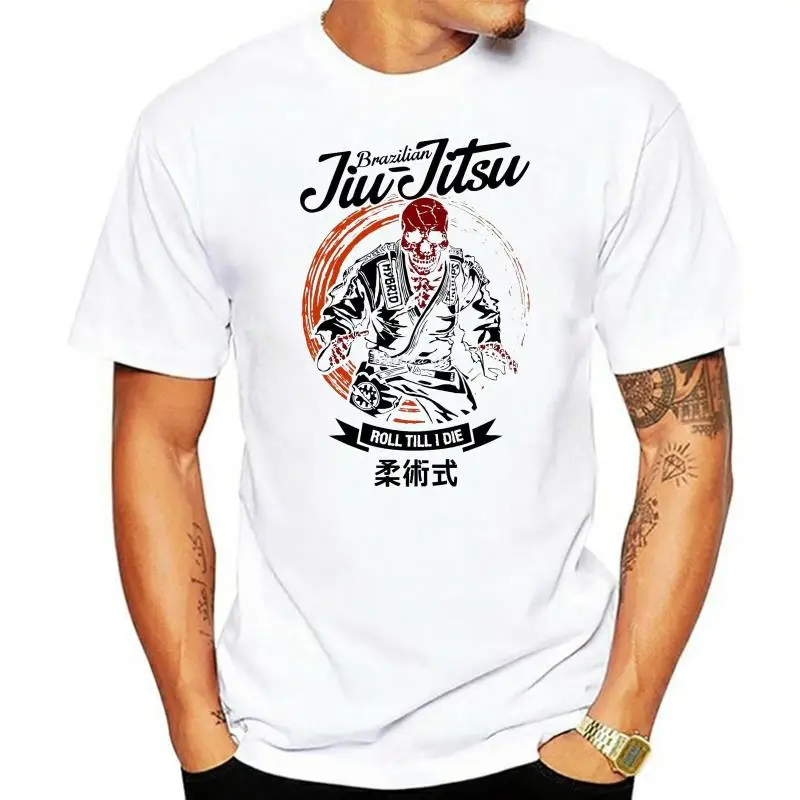 

New Mens Roll Til I Die Jiu Jitsu T Shirt Brazilian BJJ Tee Martial Arter Top Tee Shirts