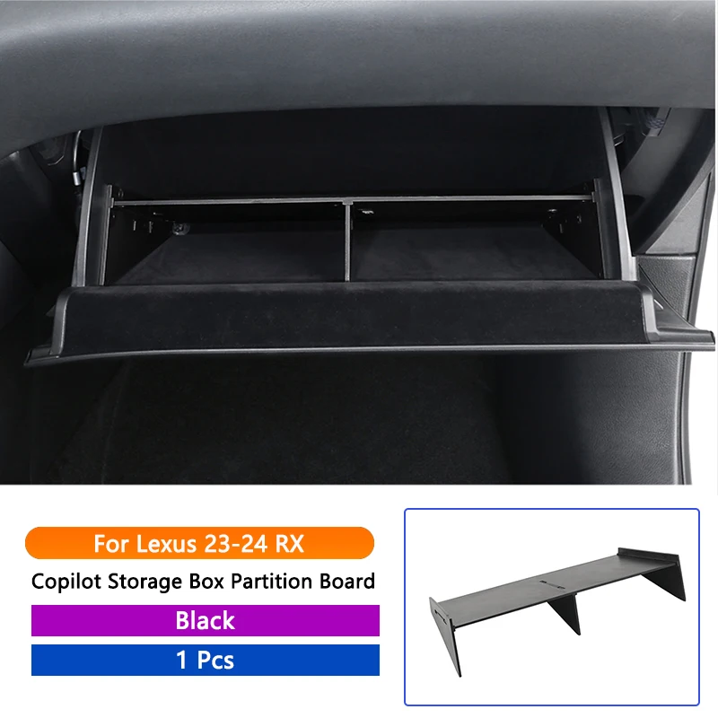 

QHCP автомобильный перчаточный ящик-органайзер, второй пилот, пассажирская перегородка, отделка для уборки, подходит для Lexus RX 2023-2024 NX 2022-2024, аксессуар