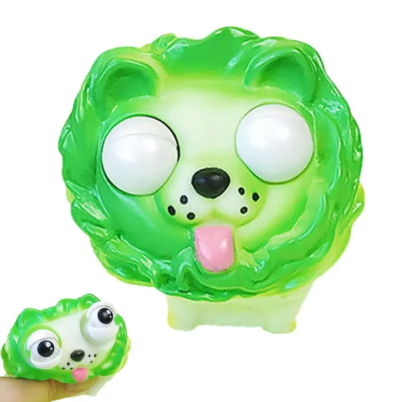 

Fun Pinch Toy Popping Eyes Pinch Squeeze Toy Portable Soft Squeeze Sensory Toys In Panda/Watermelon/Cabbage Dog Shape For Kids