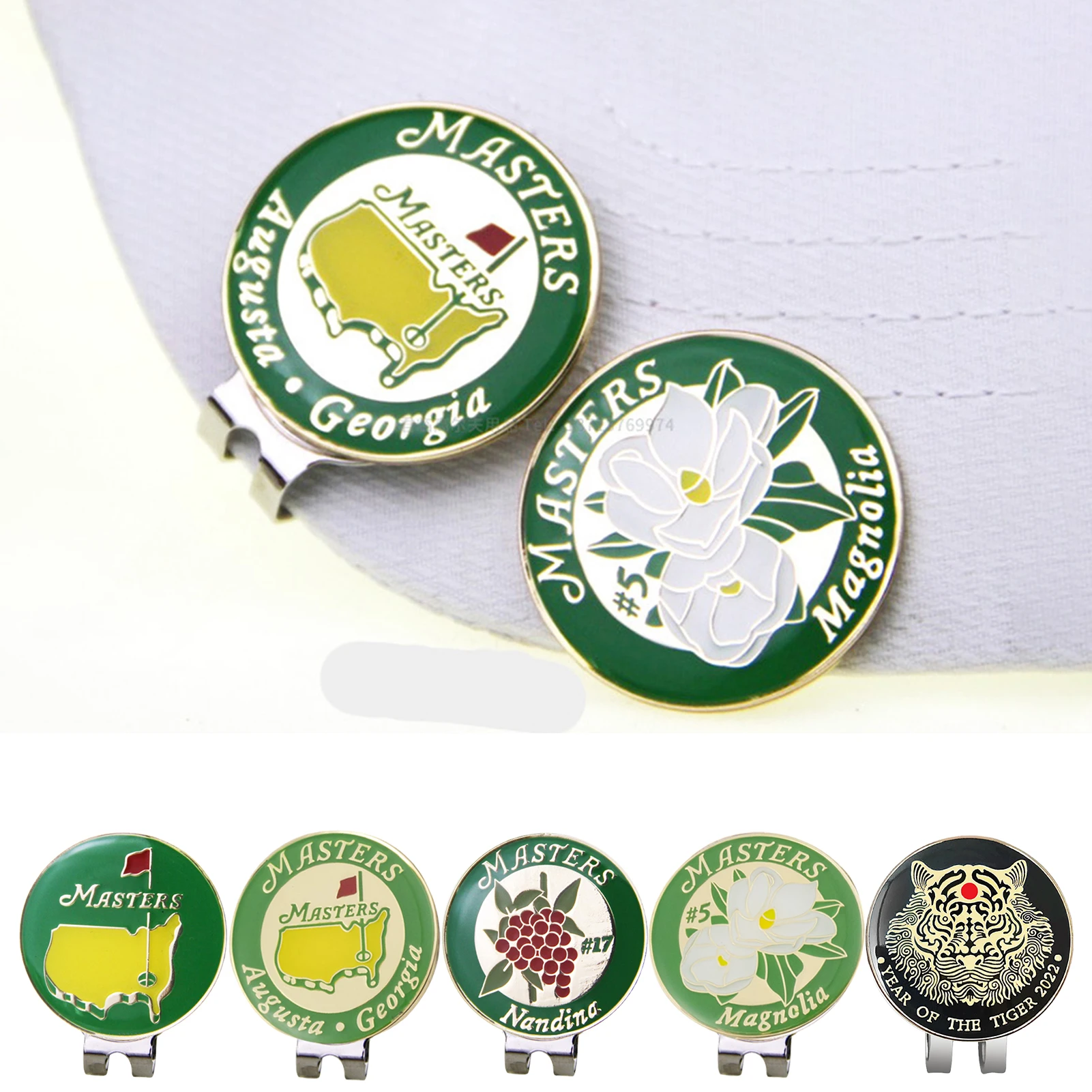 

Magnetic Golf Hat Clip With Marker Golf Ball Mark US Map White Flower Golf Marker Training Aids For Boys Girl Kids Golfer Gift