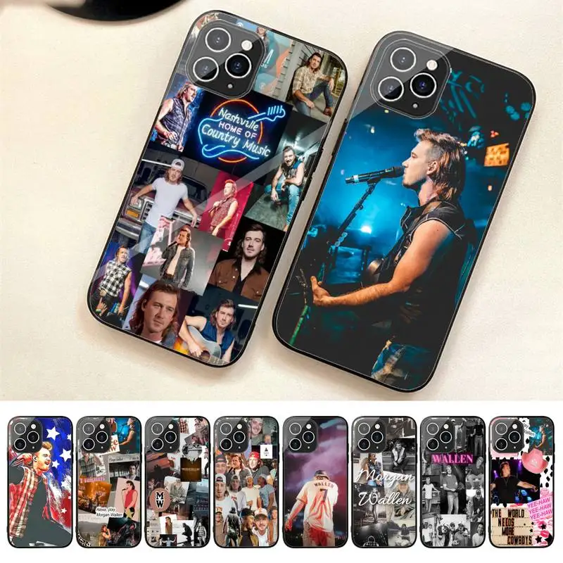 

Morgan Wallen Phone Case For Iphone 7 8 Plus X Xr Xs 11 12 13 14 Se2020 Mini Promax Tempered Glass Fundas