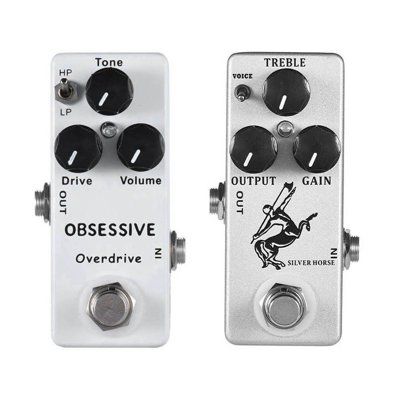 

MOSKY 2 Pcs Horse Guitar Effect Pedal Overdrive Guitar Pedal Full Shell Guitar Parts & Accessories Silver