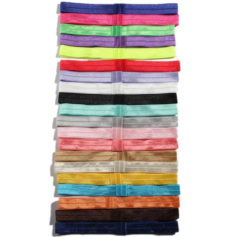 10 шт. 5/8 &quot (15 мм) однотонные нейлоновые повязки на голову ручной работы