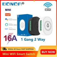 bonda tuya mini 16a wifi switch module smart life 2 way 1 gang smart home interruptor work for alexa google home voice control