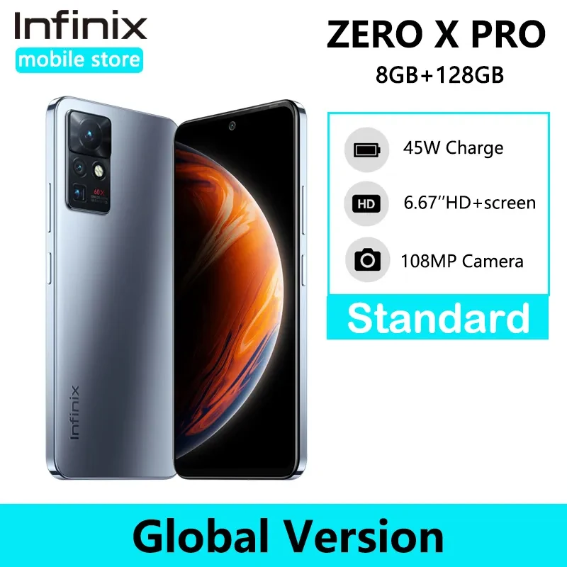 Infinix ZERO X PRO 8GB 128GB Smartphone 108MP Camera Helio G95 120Hz Refresh Rate 45W Super Charge