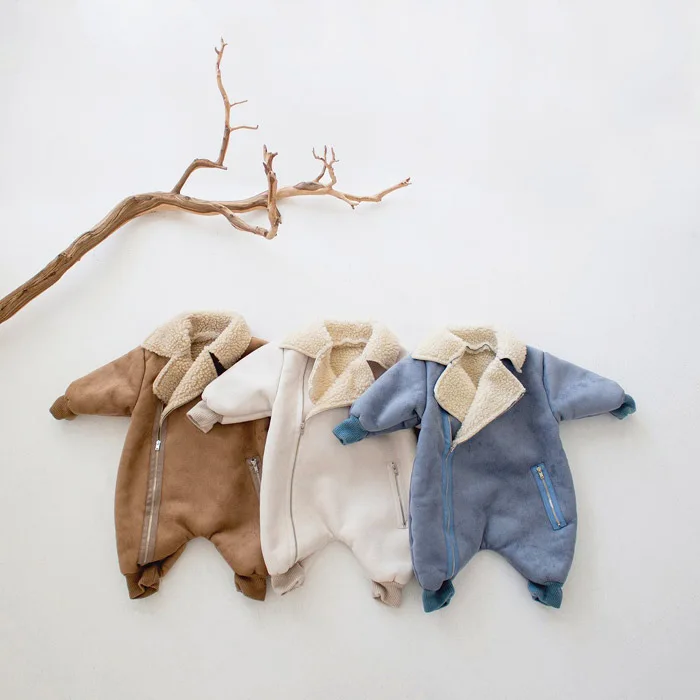 

Criscky Romper Toddler Infant Long Sleeve Climb Clothes Newborn Jumpsuit Winter 2022 Plus Fleece Baby Onesie Outdoor Thermal
