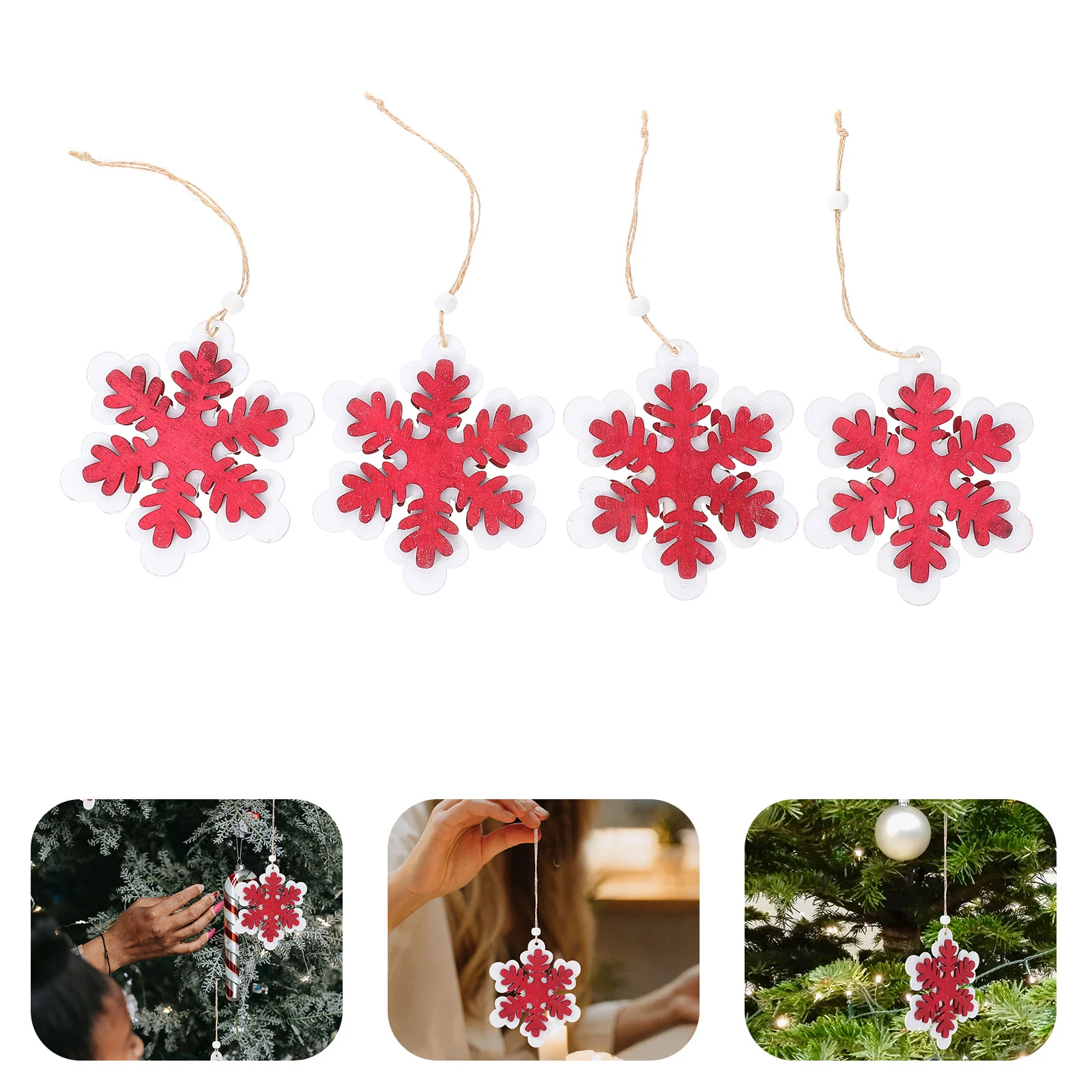 

Деревянные снежинки, подвесные фотообои, праздничное украшение