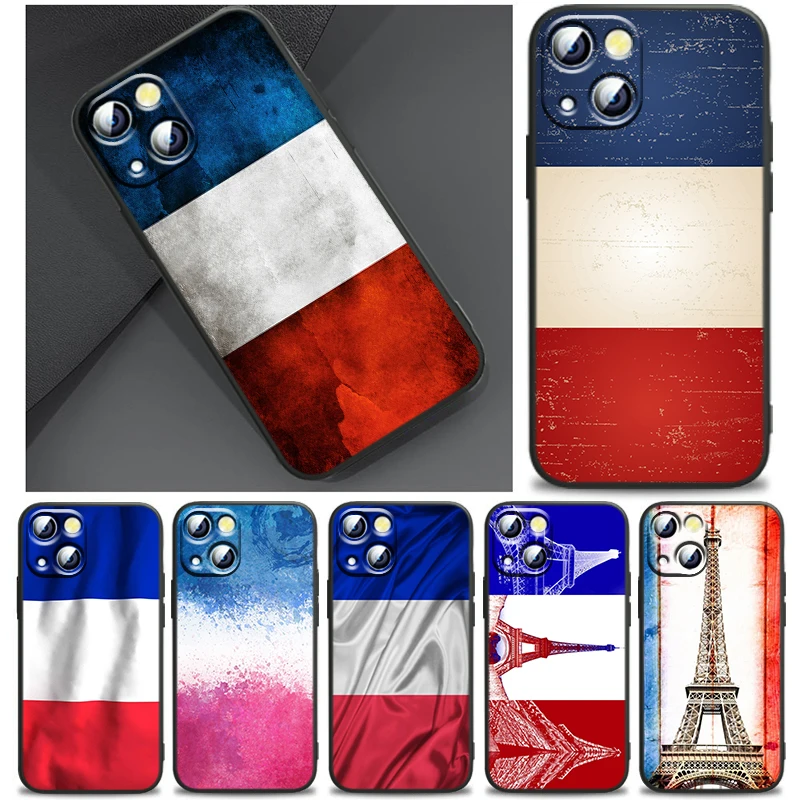 

France paris flag Cover For Apple iPhone 14 13 12 11 SE XS XR X 7 8 6 mini Plus Pro MAX 2020 Black Phone Case