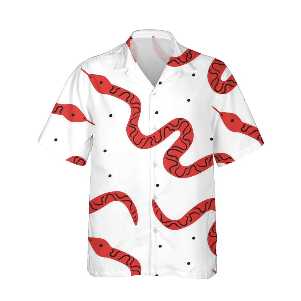 Jumeast 3d Harajuku Snake Flower Printed Hawaiian Shirt Men Short Sleeve Vintage Fashion Shirts Casual Loose Tops Streetwear 5XL