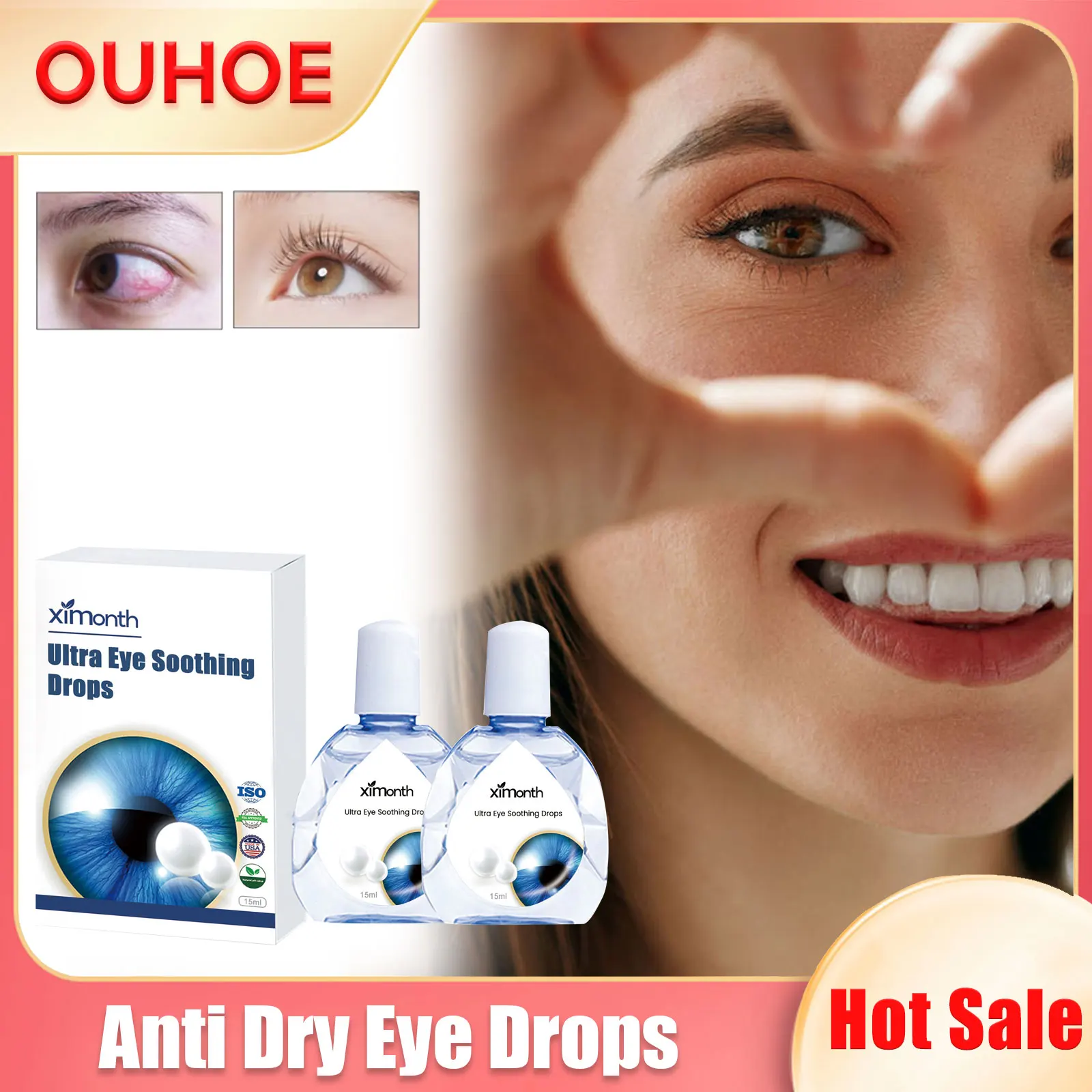 

Eye Drops for Red Dry Blurred Better Vision Relief Discomfort Fatigue Swelling Sore Clean Relax Improve Eyesight Eye Care Liquid