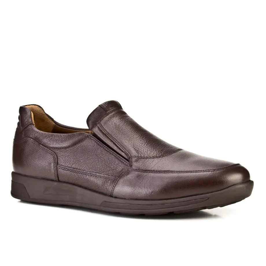

Rubber sole genuine leather brown men shoes
