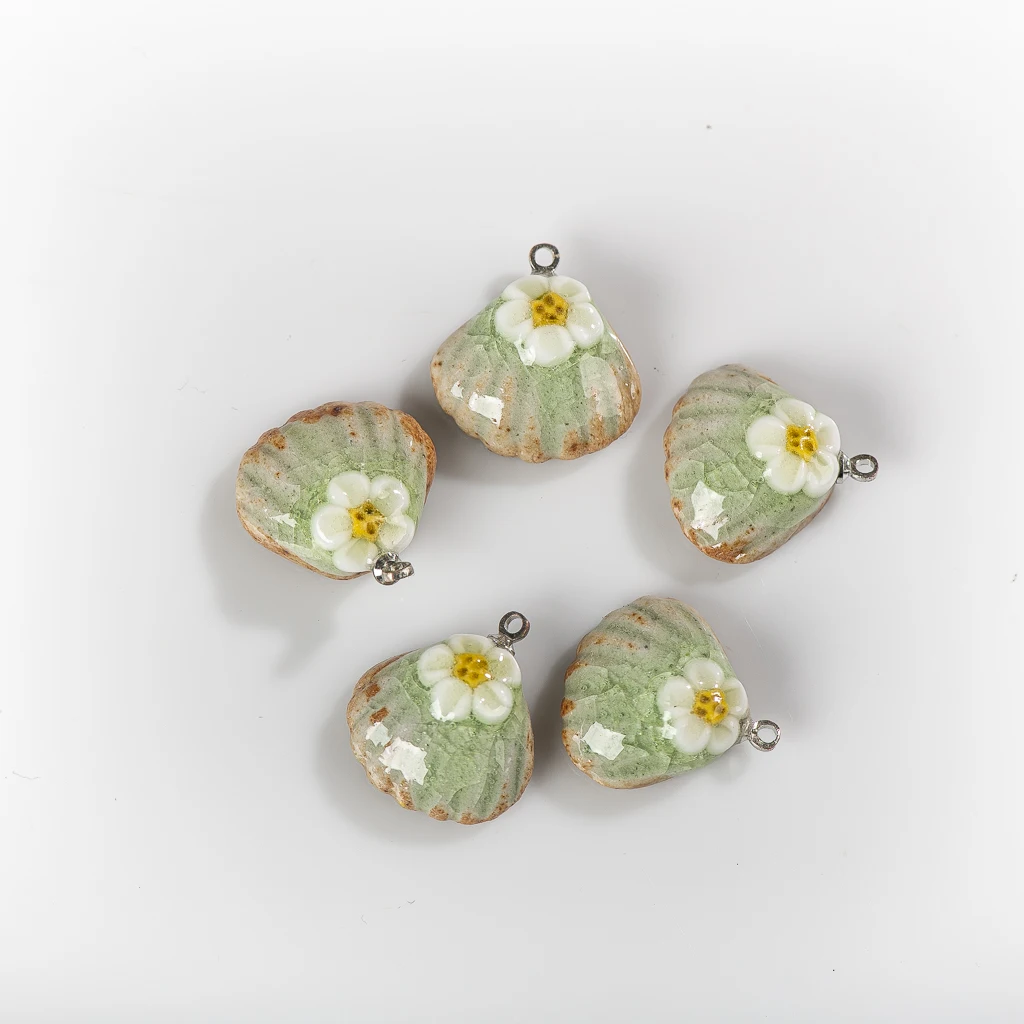 

18 мм ледяной треснутый цветок кулон Фарфоровые керамические бусины кулон для изготовления ювелирных изделий для ожерелья браслета # XN520